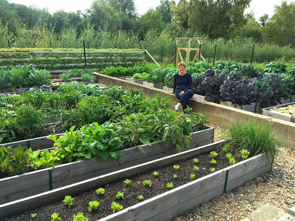 Caroline in the Vegetable Garden